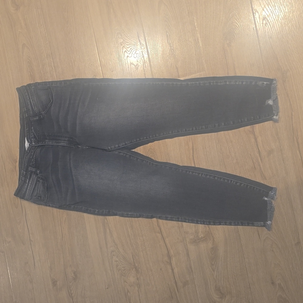 Kancan raw hem black skinny jeans size 16